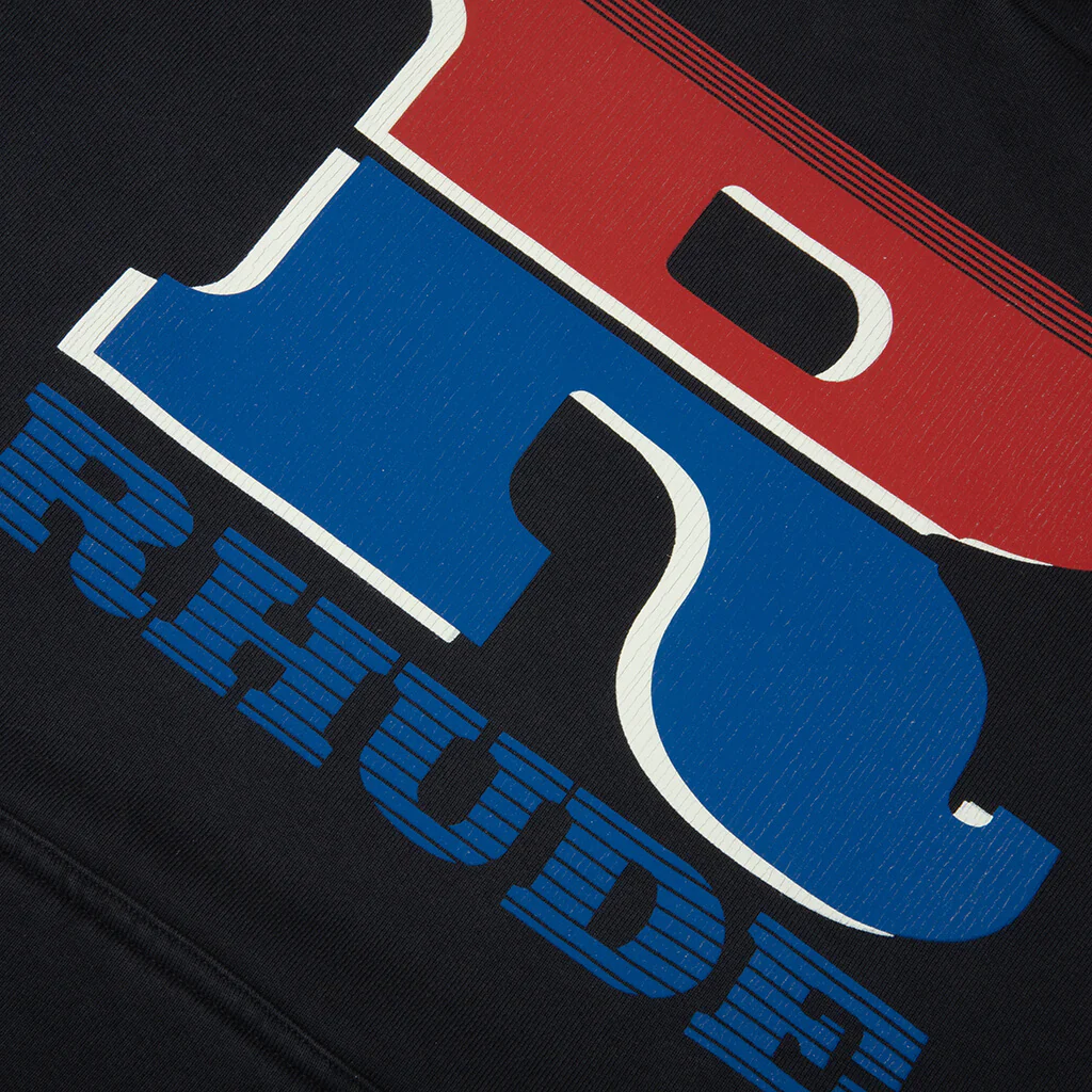 Split Petrol Logo Hoodie - Vintage Black/Red/Blue - Image 3