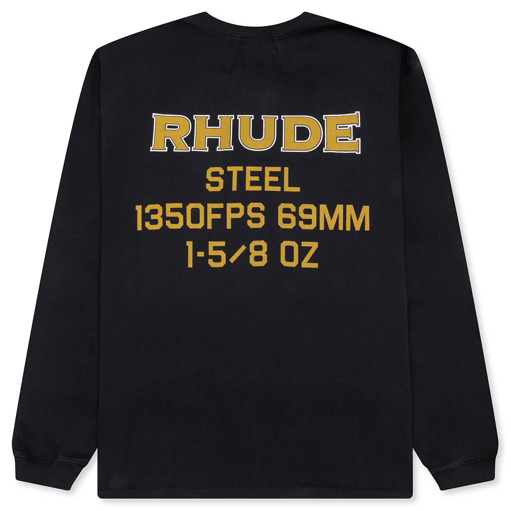Rhude Steel L/S Tee - Vintage Black - Image 2