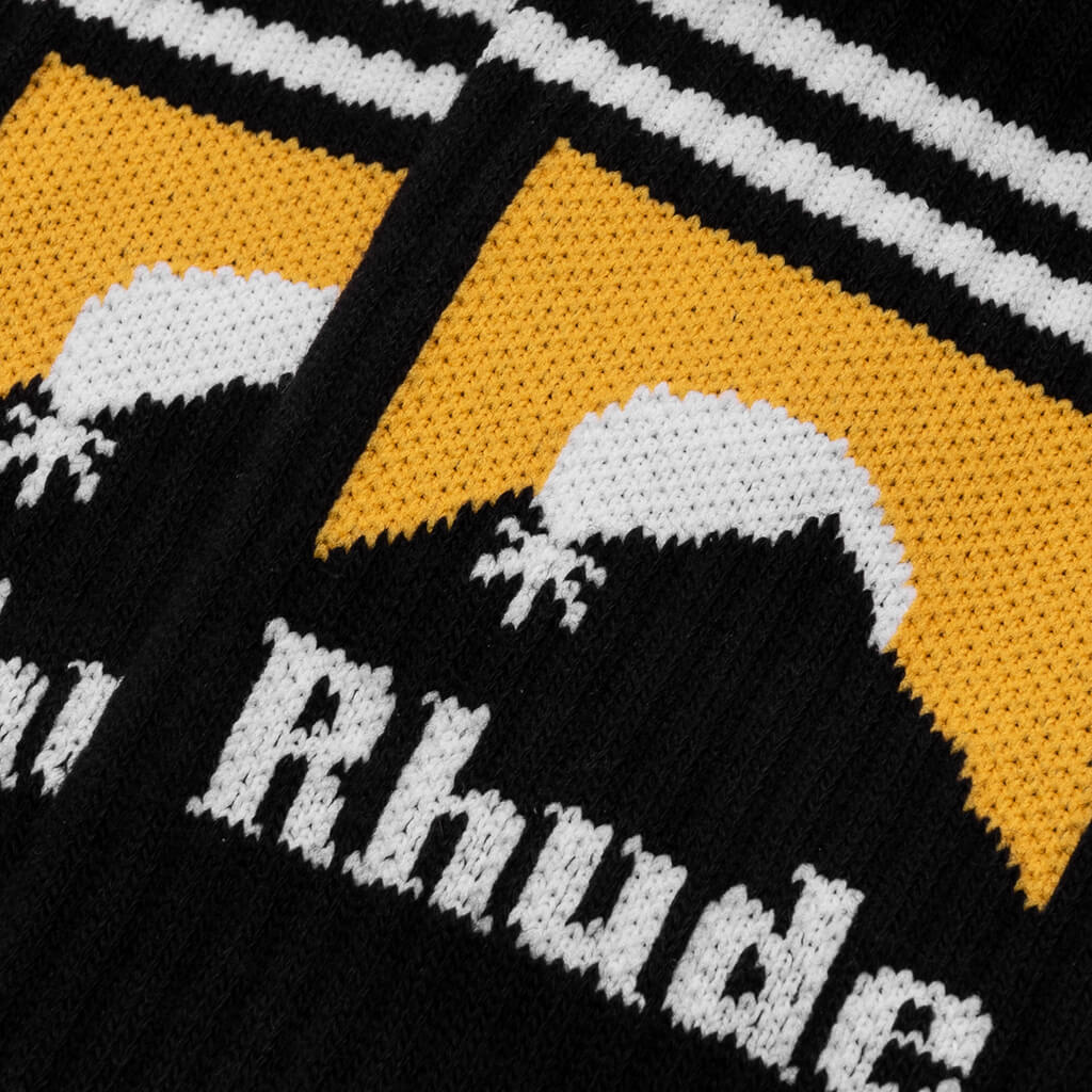 Striped Moonlight Sock - Black/White/Yellow - Image 2