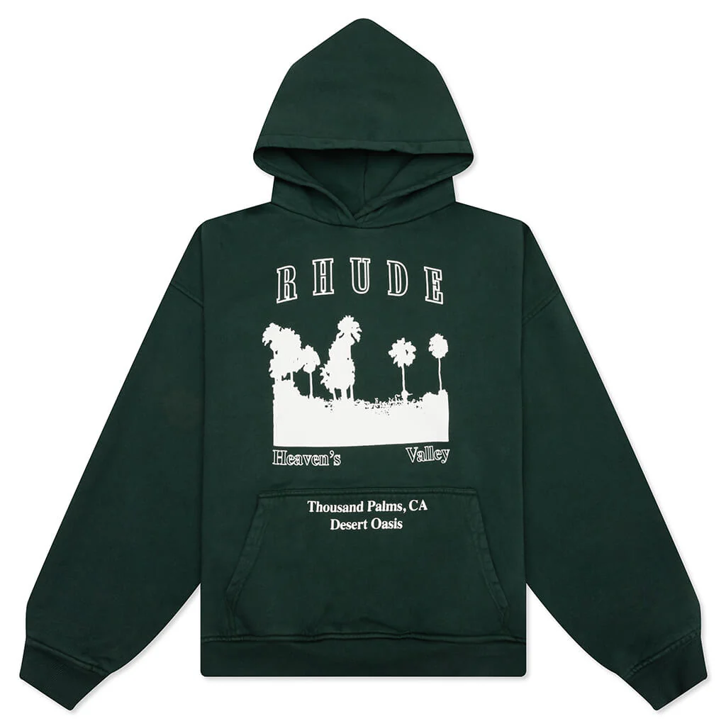 Thousand Palms Hoodie - Vintage Forest Green/White