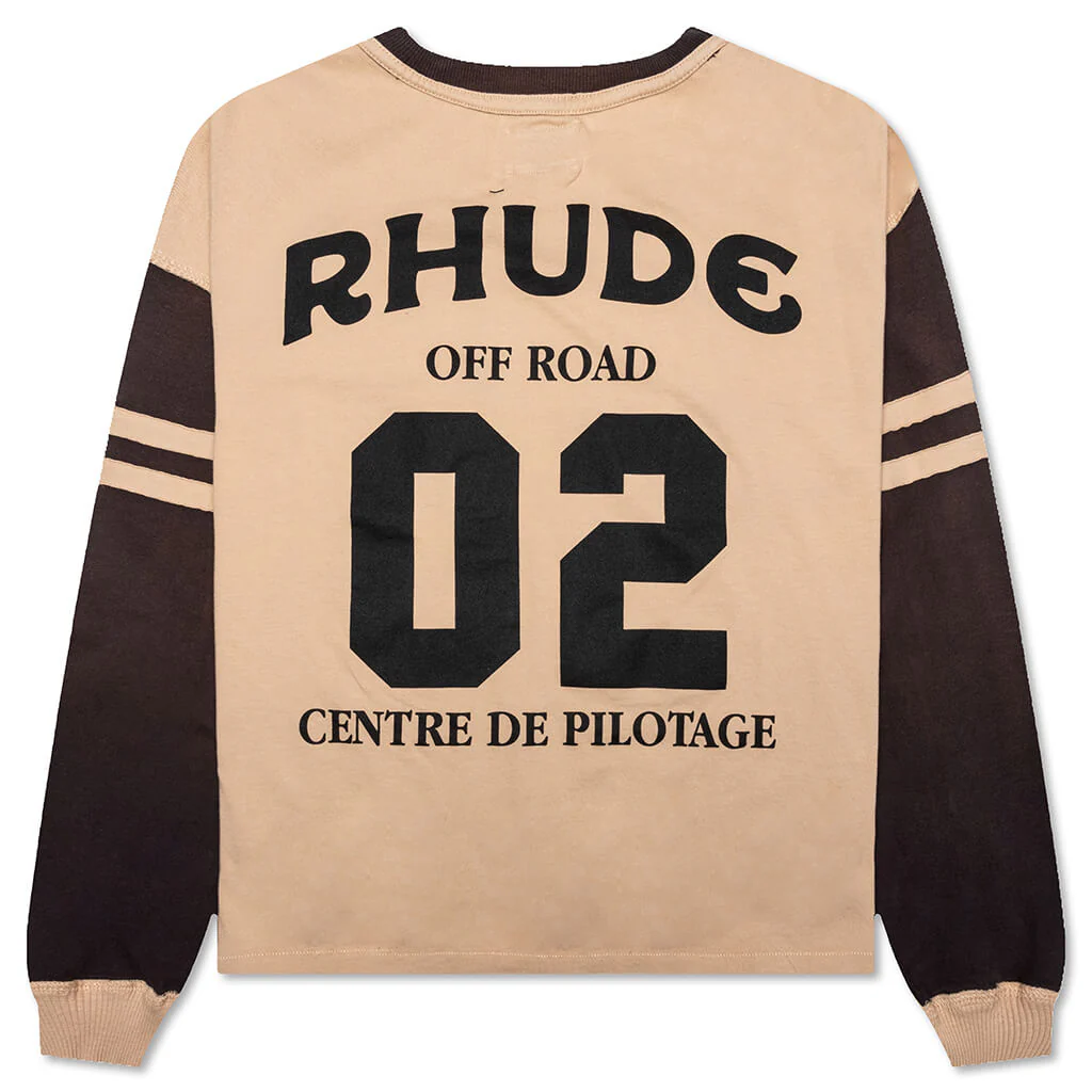 Triple R Contrast L/S Tee - Khaki/Black - Image 2