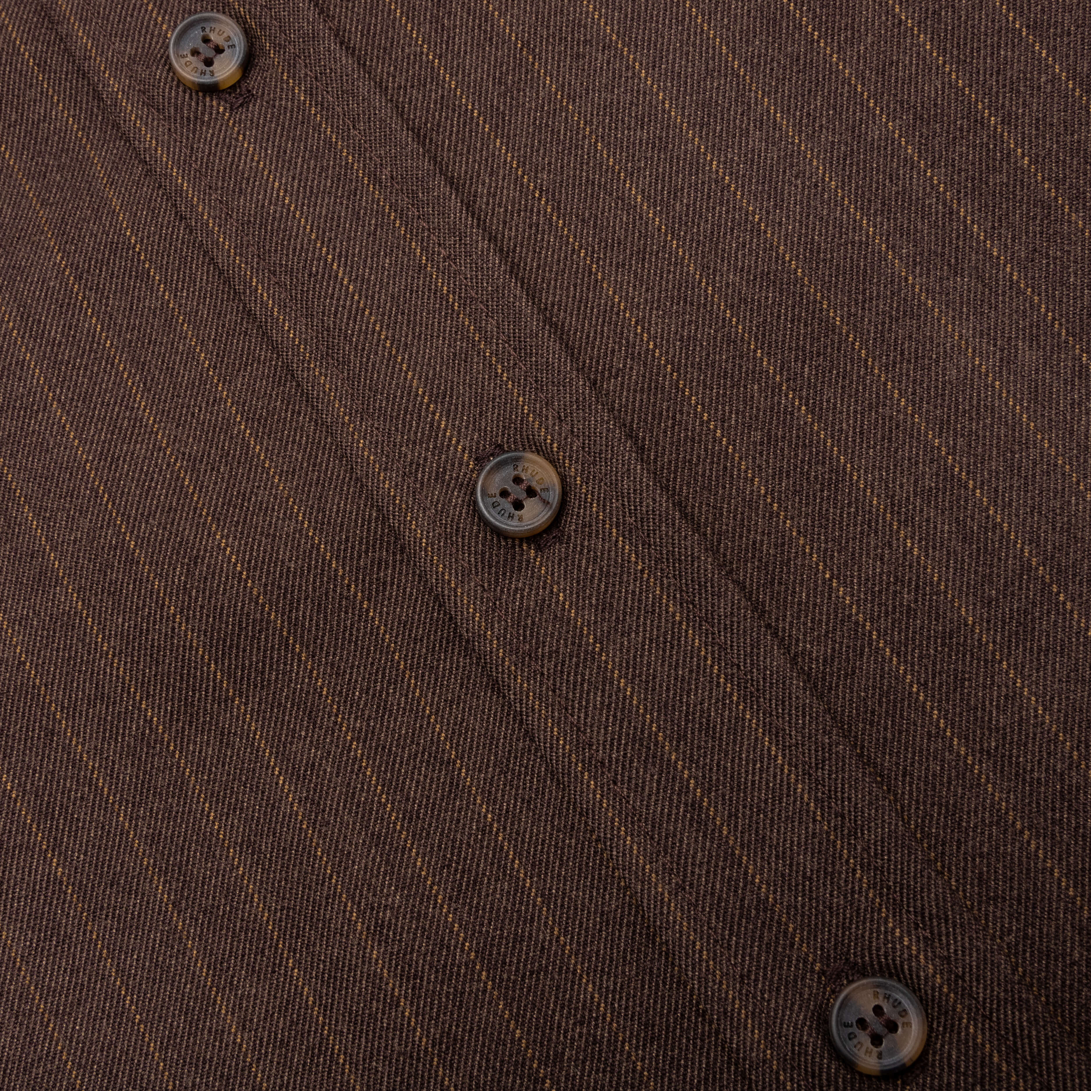 Twill Stripe Mechanic Shirt - Brown/Tan - Image 5