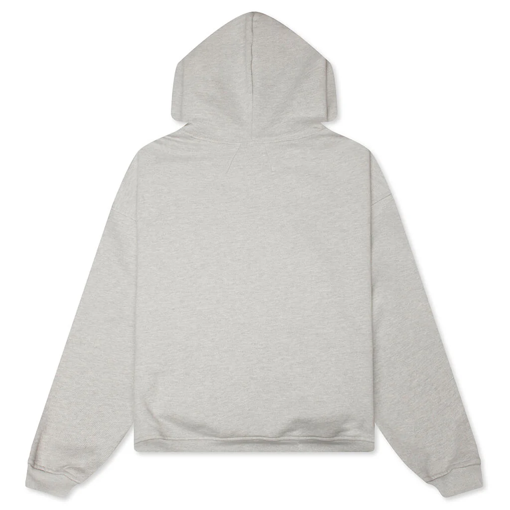 USA Flag Hoodie - Heather Grey/Black - Image 2