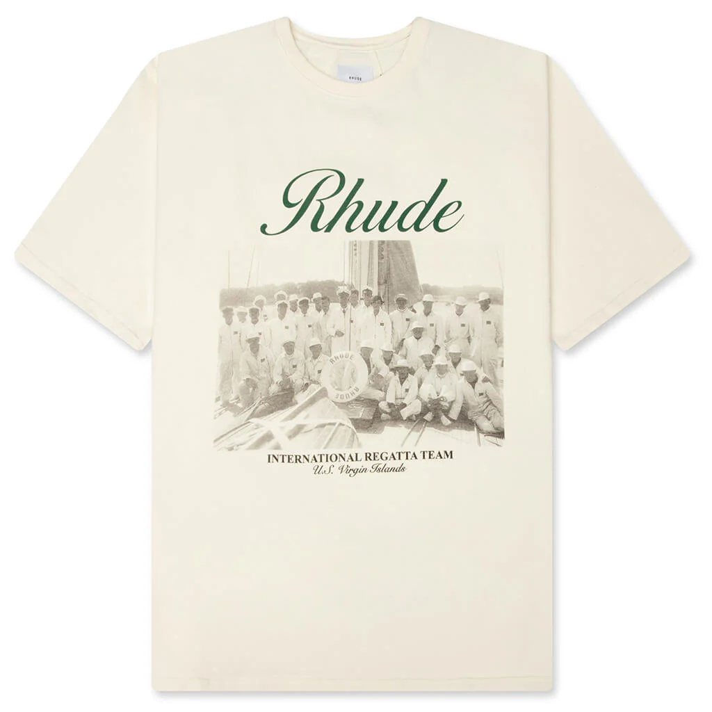 Virgin Islands Script Tee - Vintage White/Black/Green