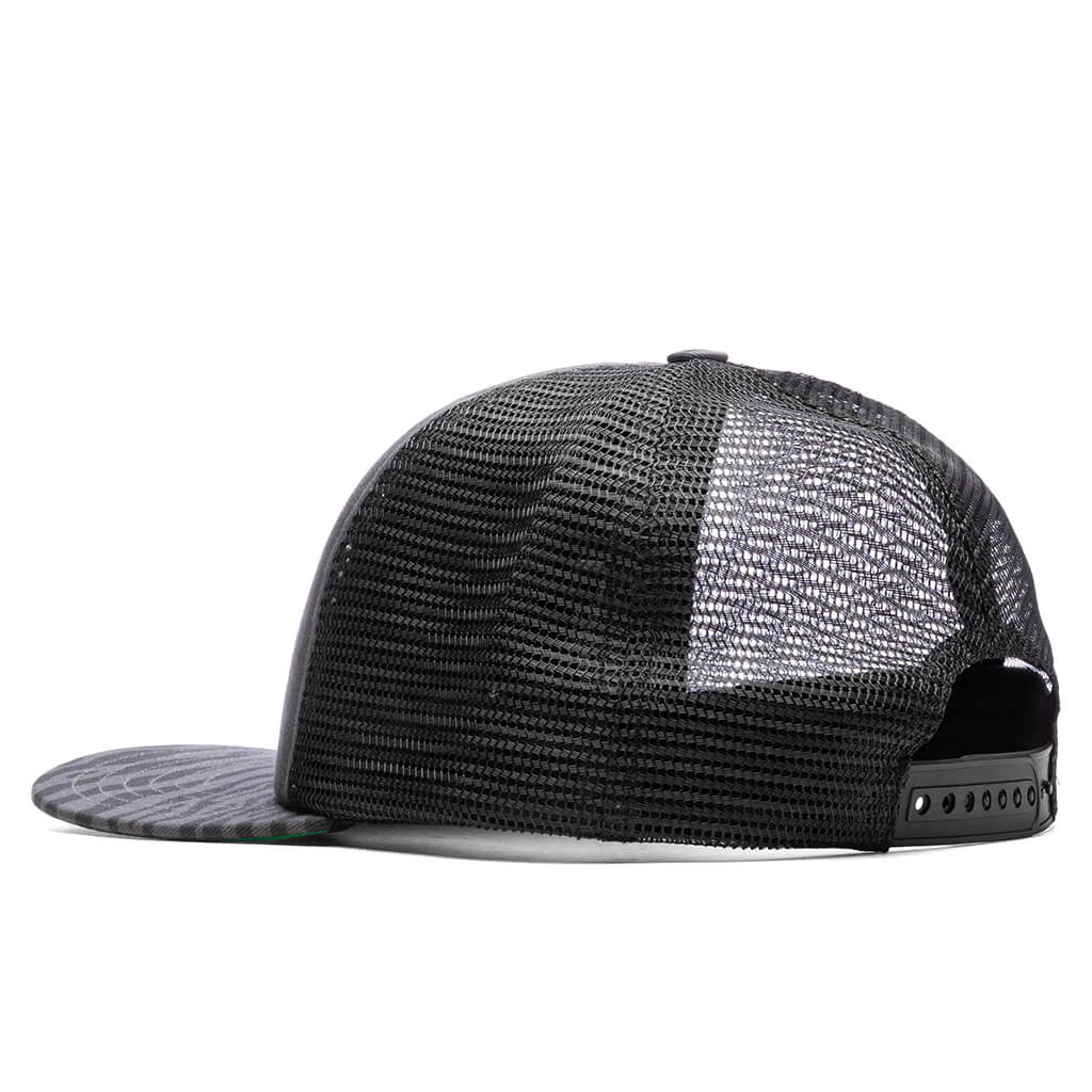 Zebra Trucker Hat - Black/Charcoal - Image 4