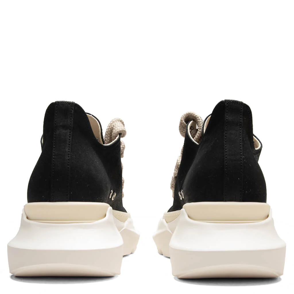 Denim Jumbo Laces Abstract Low Sneaks - Black/Milk - Image 4