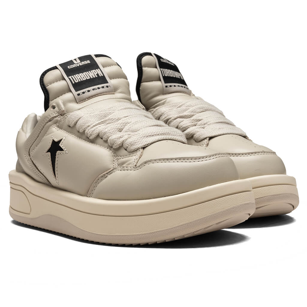 Rick Owens DRKSHDW x Converse Turbowpn Ox Leather Shoes - Oyster/Black - Image 2