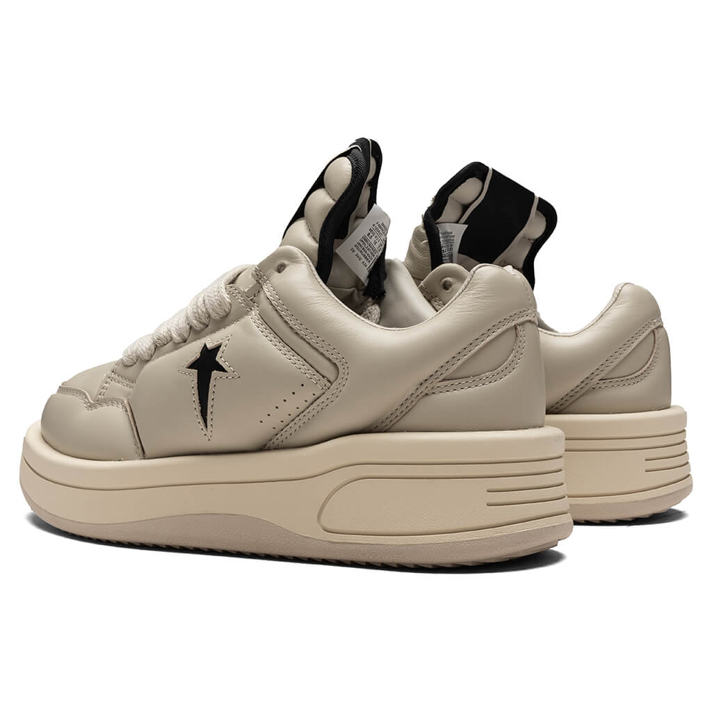 Rick Owens DRKSHDW x Converse Turbowpn Ox Leather Shoes - Oyster/Black - Image 3