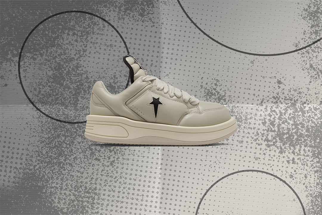 Rick Owens DRKSHDW x Converse Turbowpn Ox Leather Shoes - Oyster/Black - Image 5