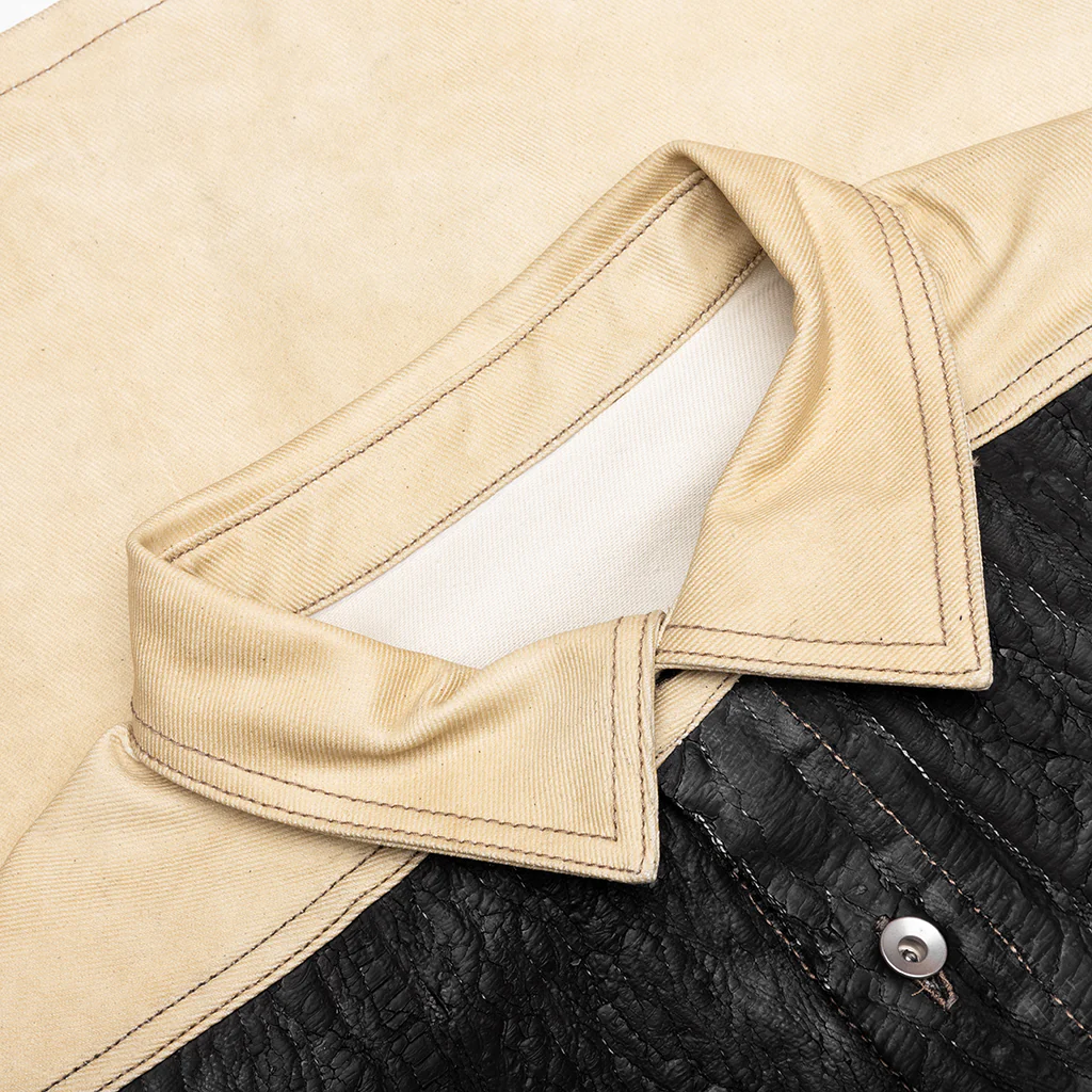 Sl Tommy Jumbo Sleeveless Denim Jacket - Parchment/Black - Image 3