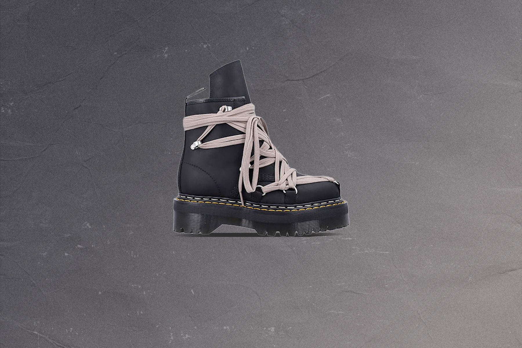 Rick Owens DRKSHDW x Dr. Martens 1460 Quad Sole Megalace Boot - Black - Image 2