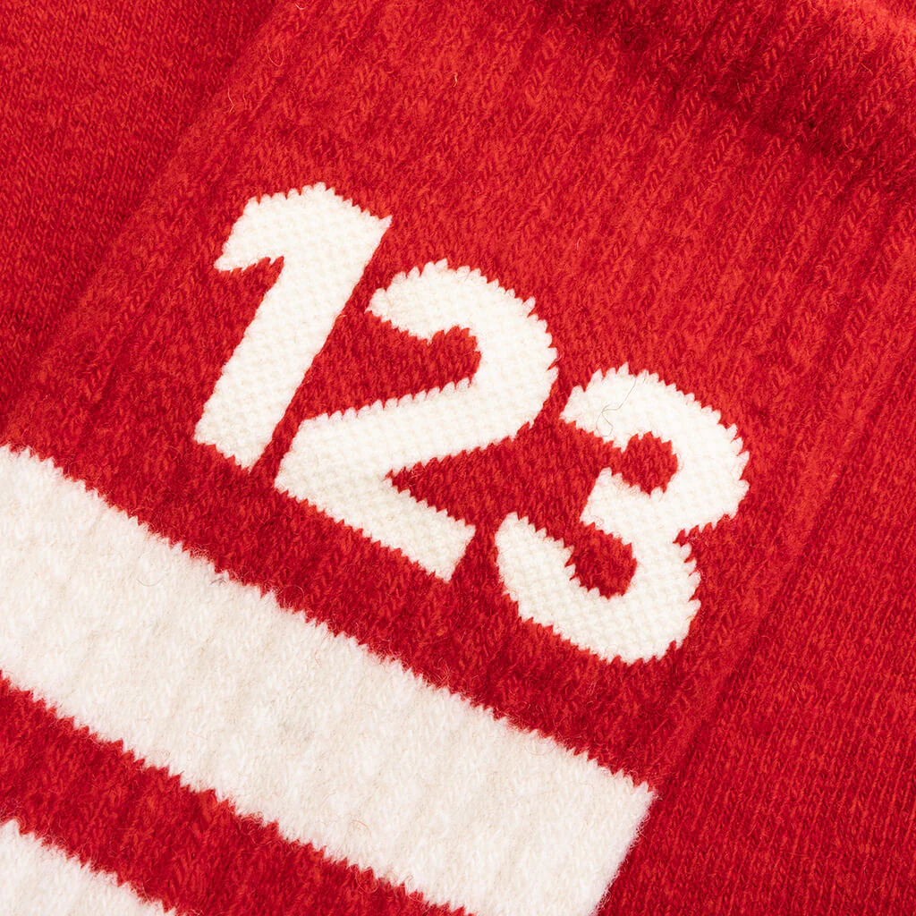 123 Socks - Red/Vintage White - Image 2