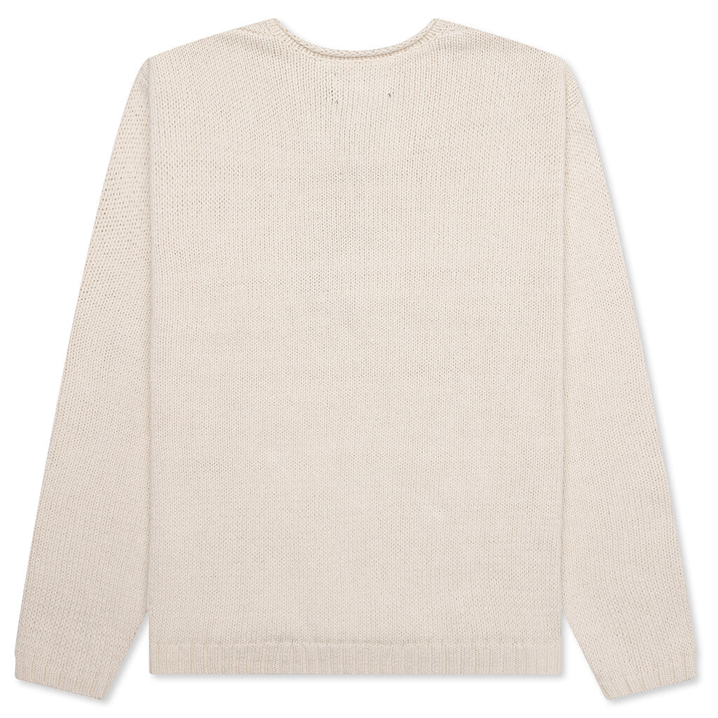 Roll V-Neck Logo Sweater - Natural - Image 2