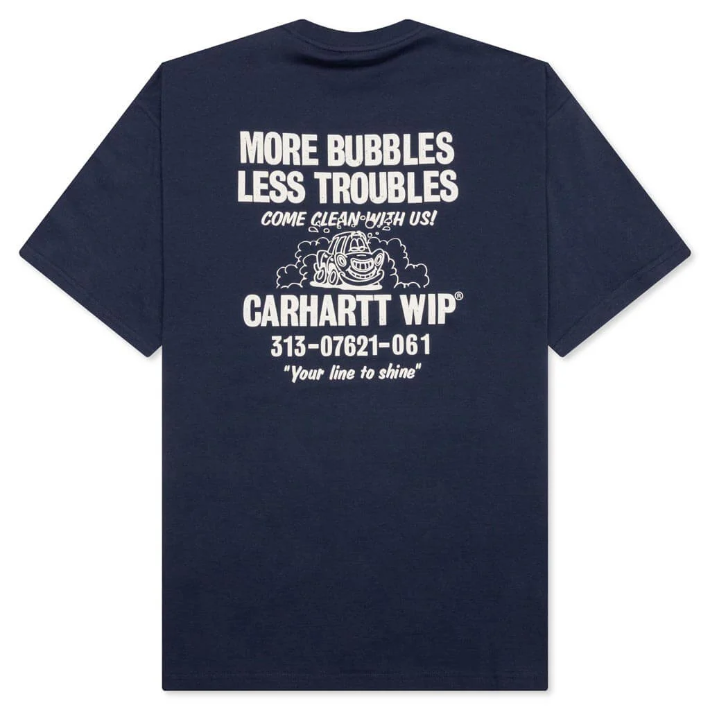 S/S Less Troubles T-Shirt - Blue/Wax - Image 2