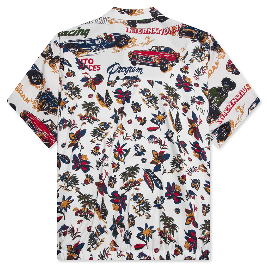 Car Race Tropical Print Shirt - Ivory - Image 2
