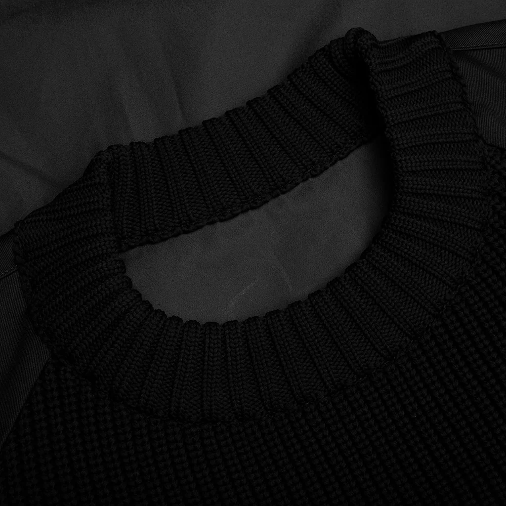 Cotton Chino Mix Pullover - Black - Image 5