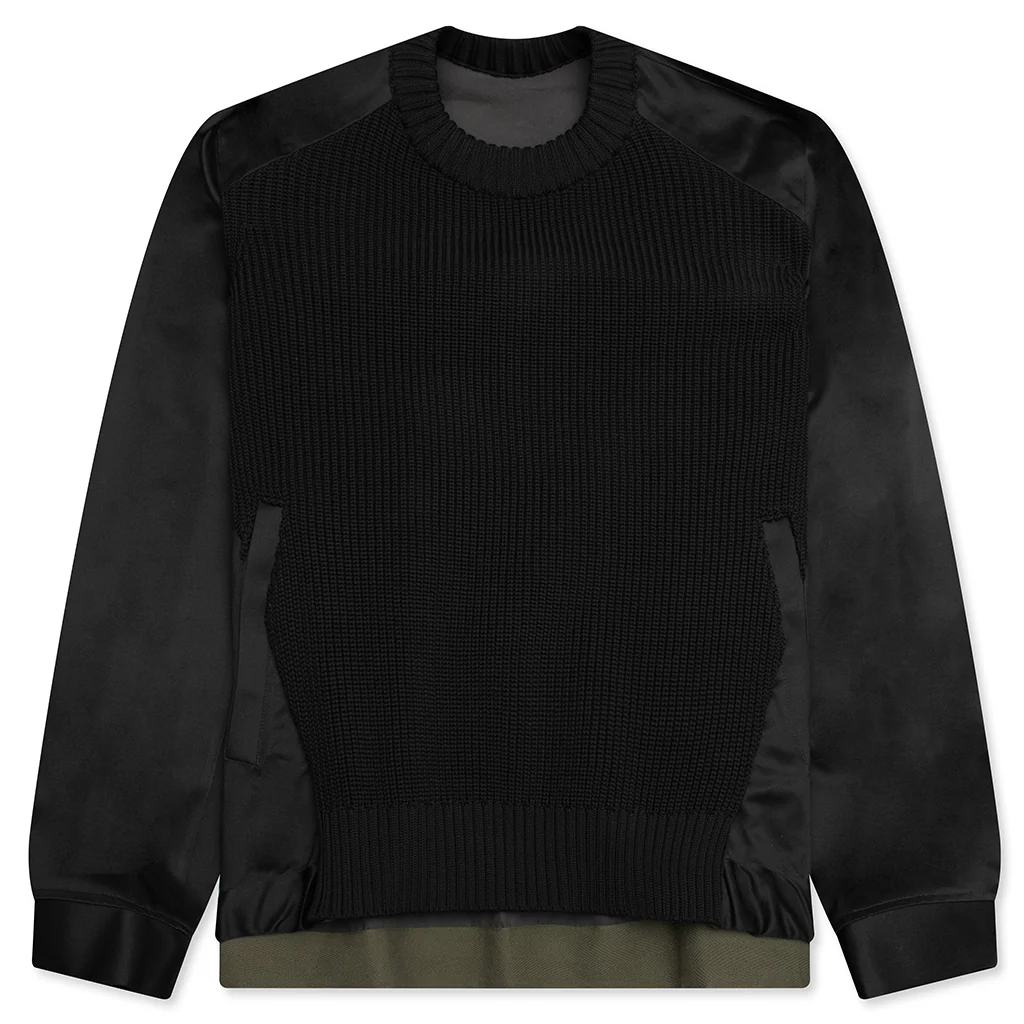 Cotton Chino Mix Pullover - Black/Navy/Dark Khaki