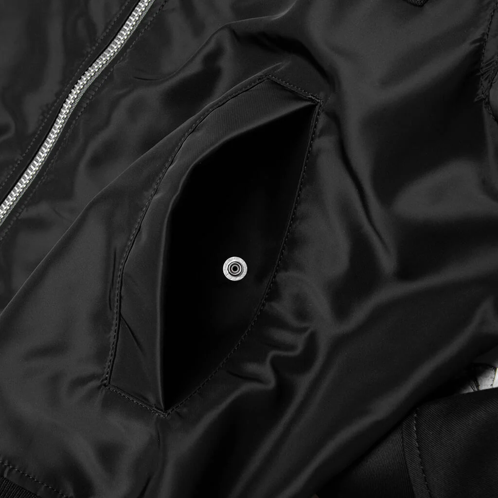 Cotton Chino x Nylon Twill Blouson - Black - Image 4