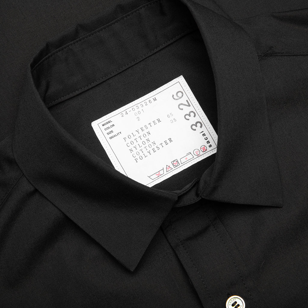 Cotton Poplin Shirt - Black - Image 3