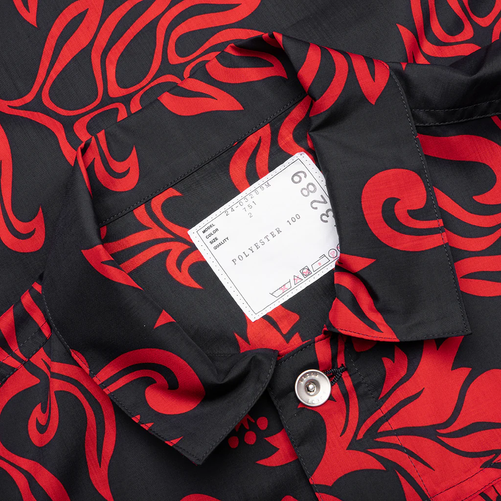 Floral Print Blouson - Red - Image 3