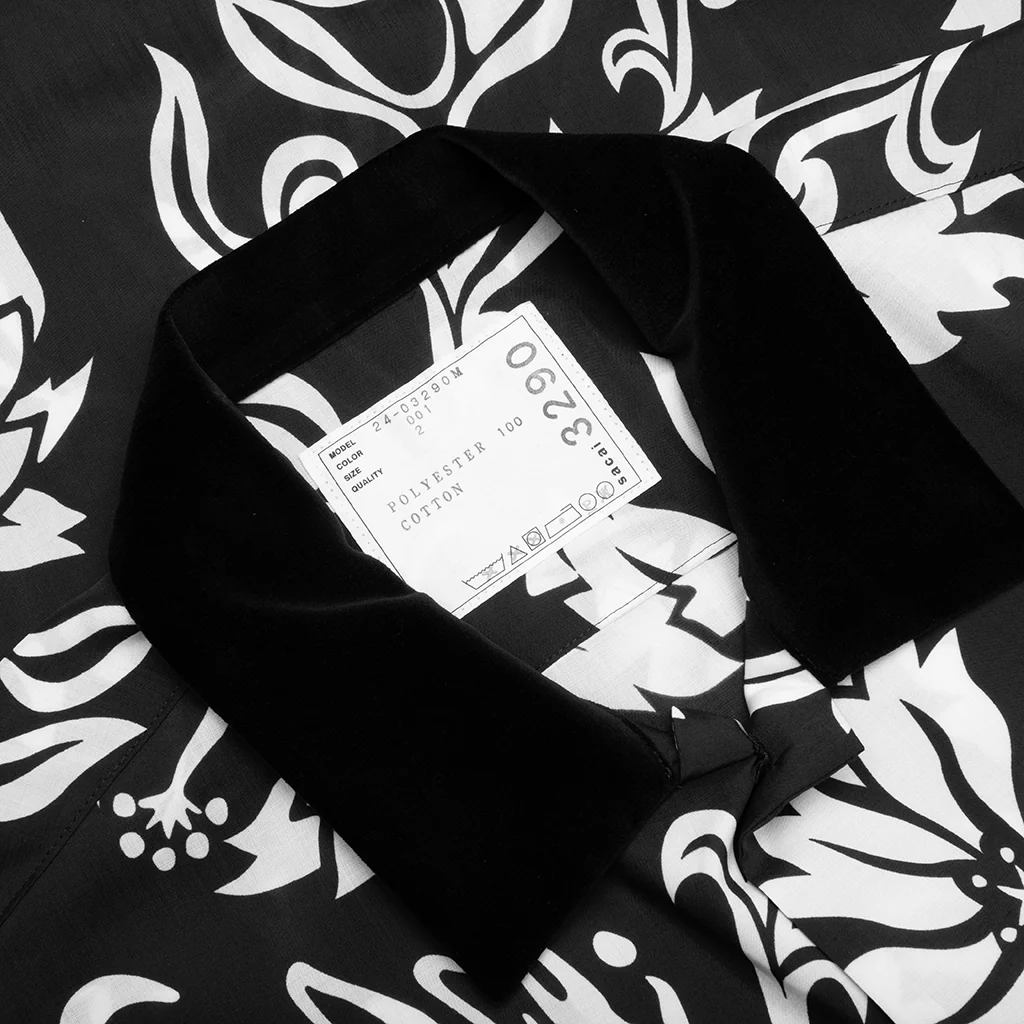 Floral Print Shirt - Black - Image 3