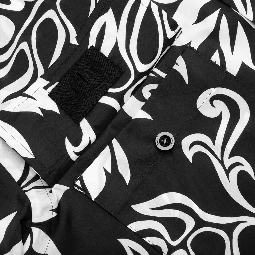 Floral Print Shirt - Black - Image 5