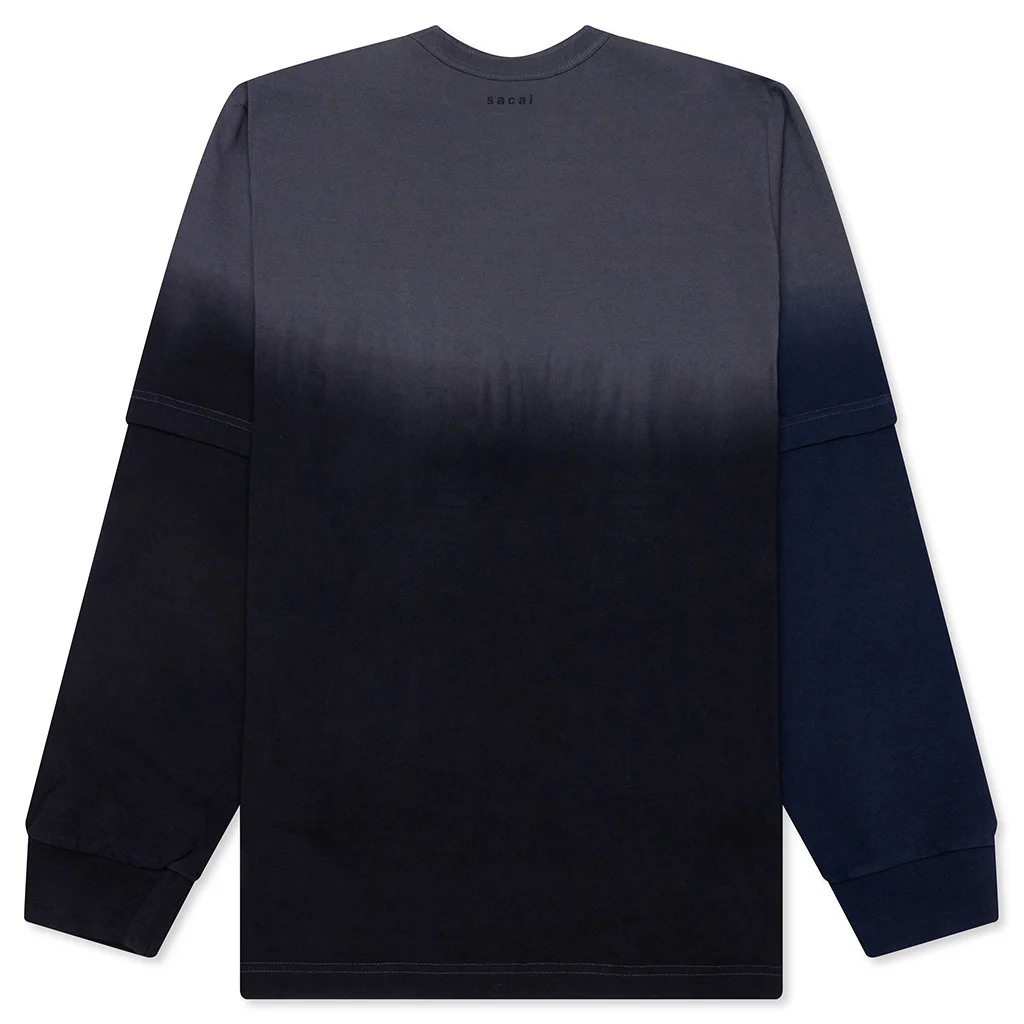 Garment Dye Cotton Jersey L/S T-Shirt - Black - Image 2