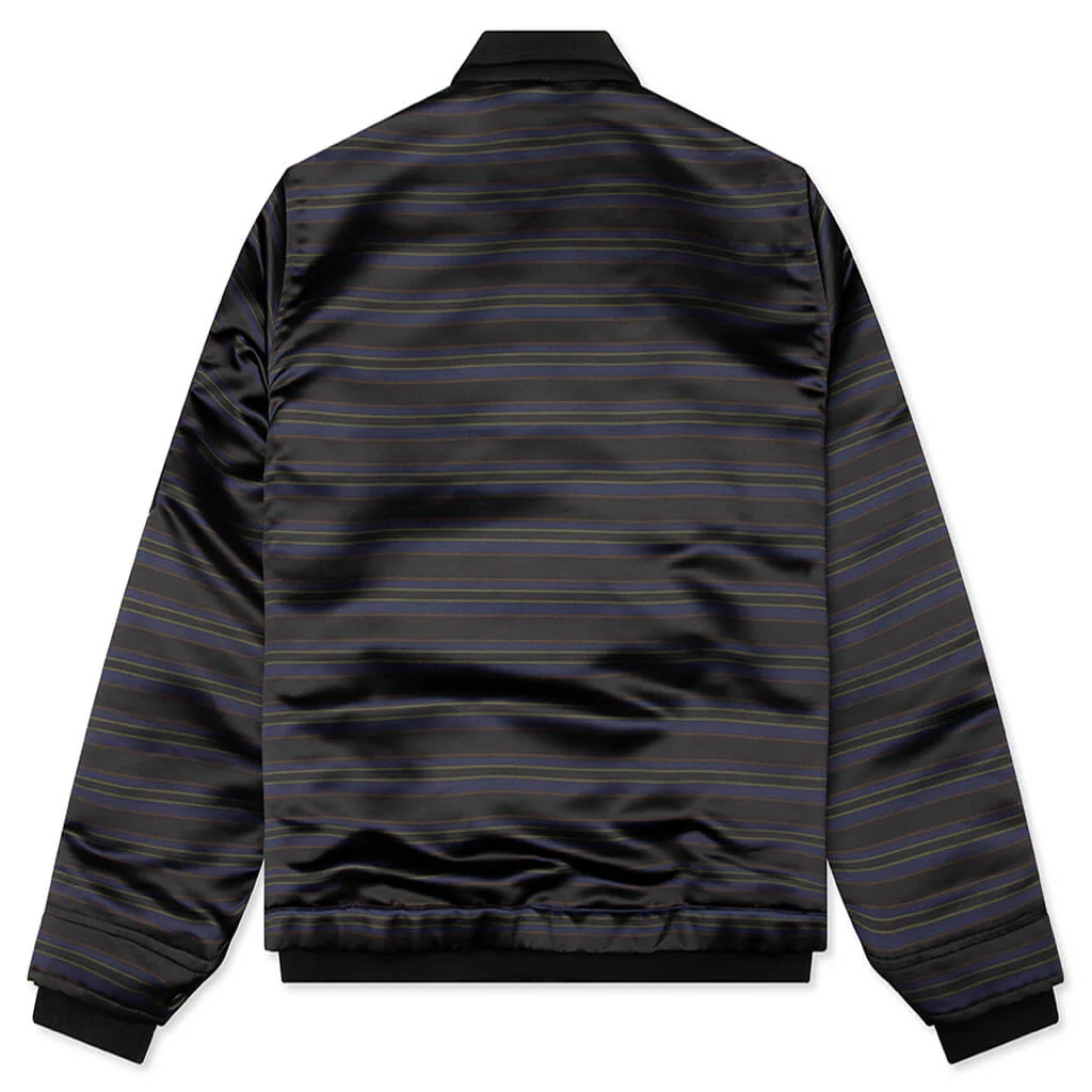 Horizontal Stripe Blouson - Black/Navy - Image 2