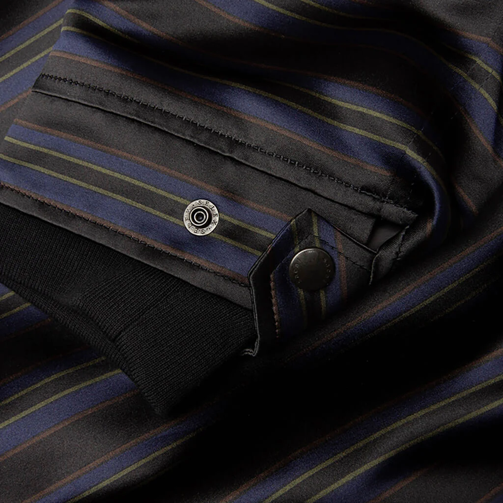 Horizontal Stripe Blouson - Black/Navy - Image 5
