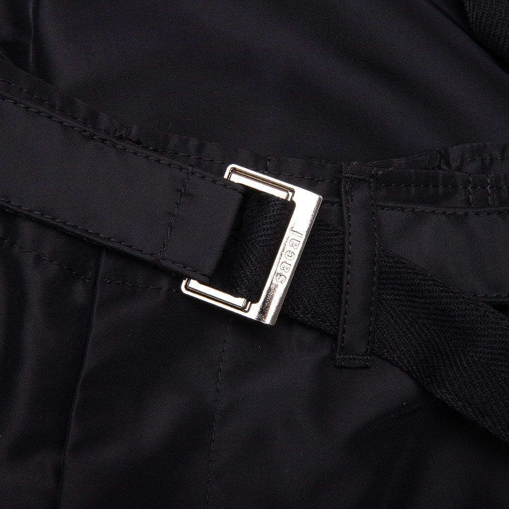 Belted Nylon Bermuda Cargo Shorts - Black - Image 3