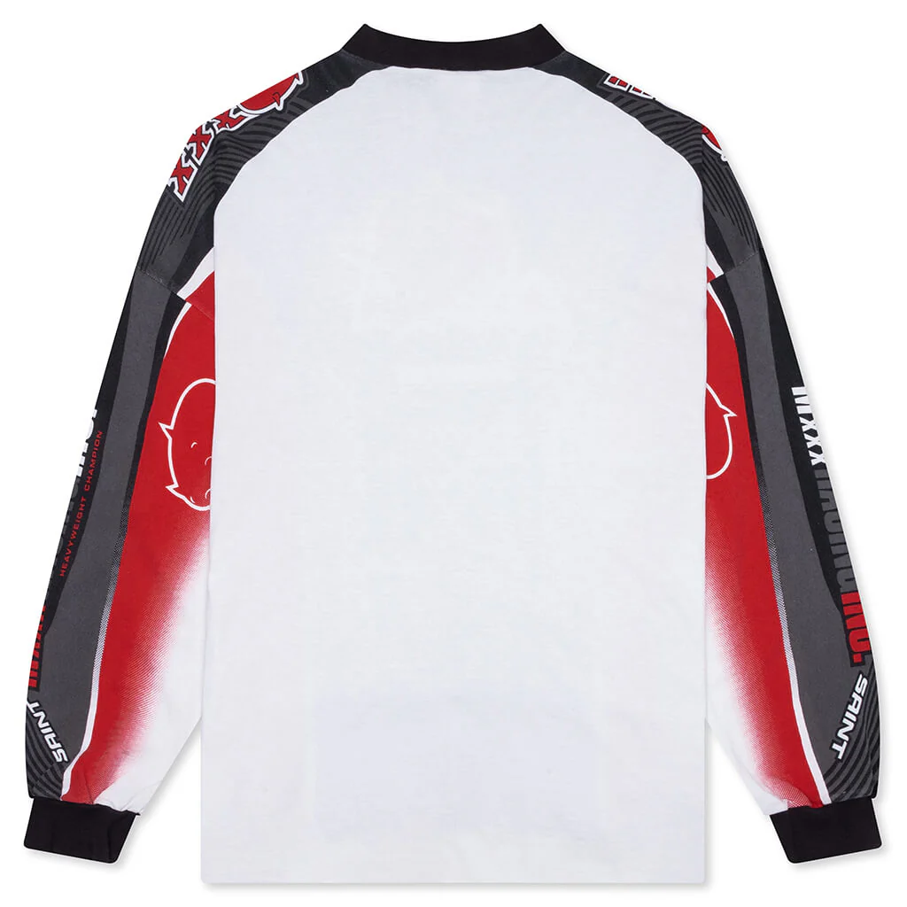 Motor Cycle L/S Tee - White - Image 2