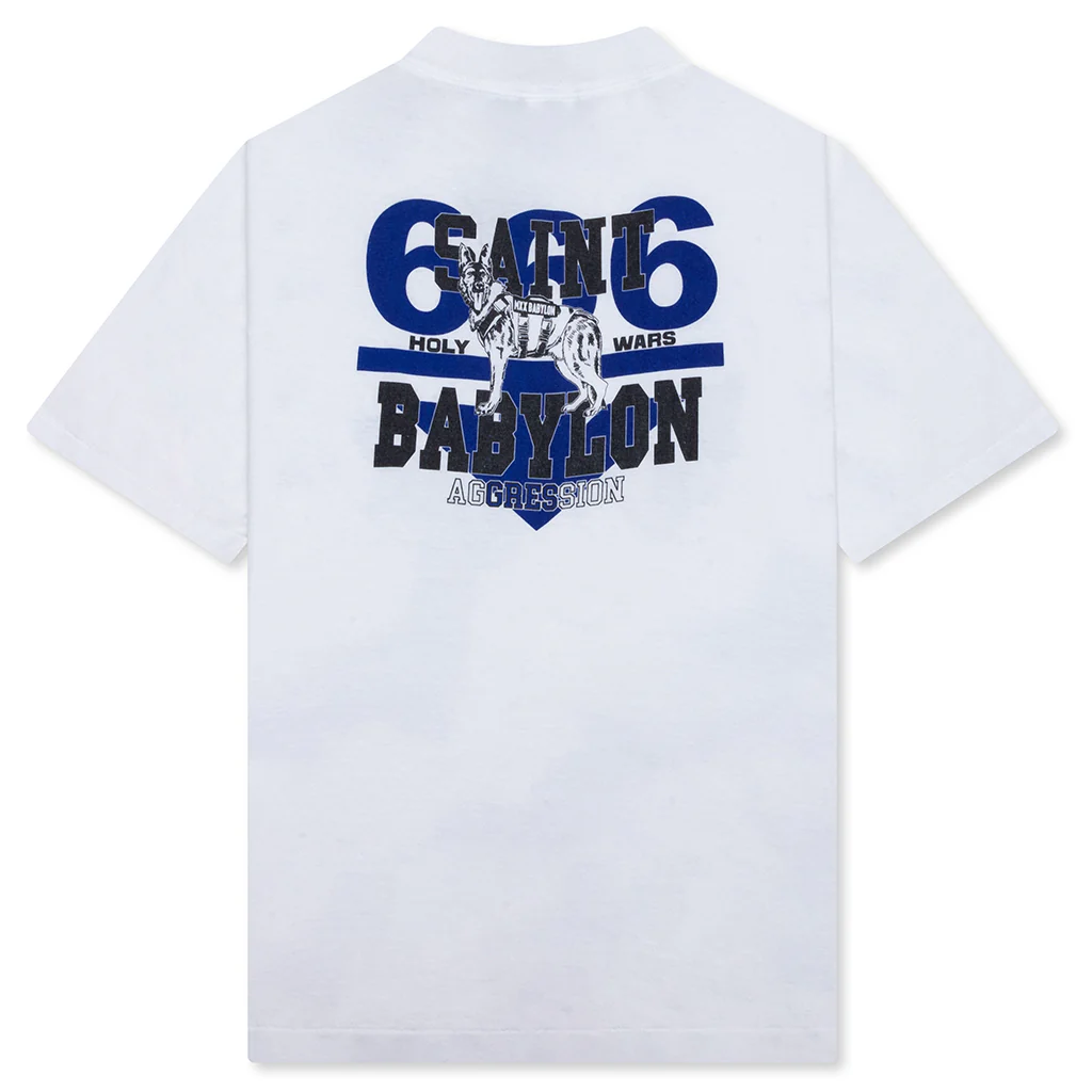 Saint M6 x Babylon Triple 6'x Dog S/S Tee - White - Image 2