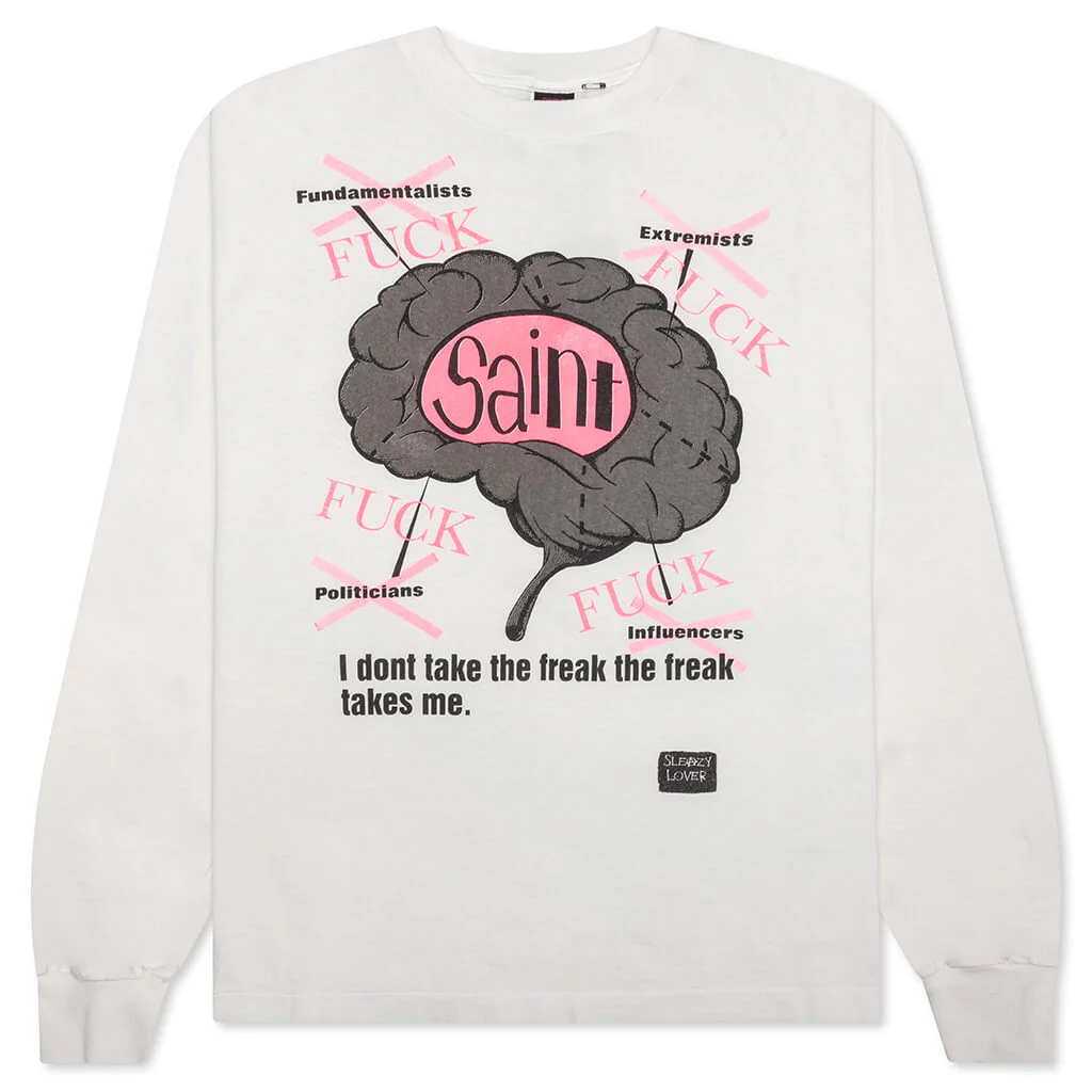 Brain L/S Tee - White