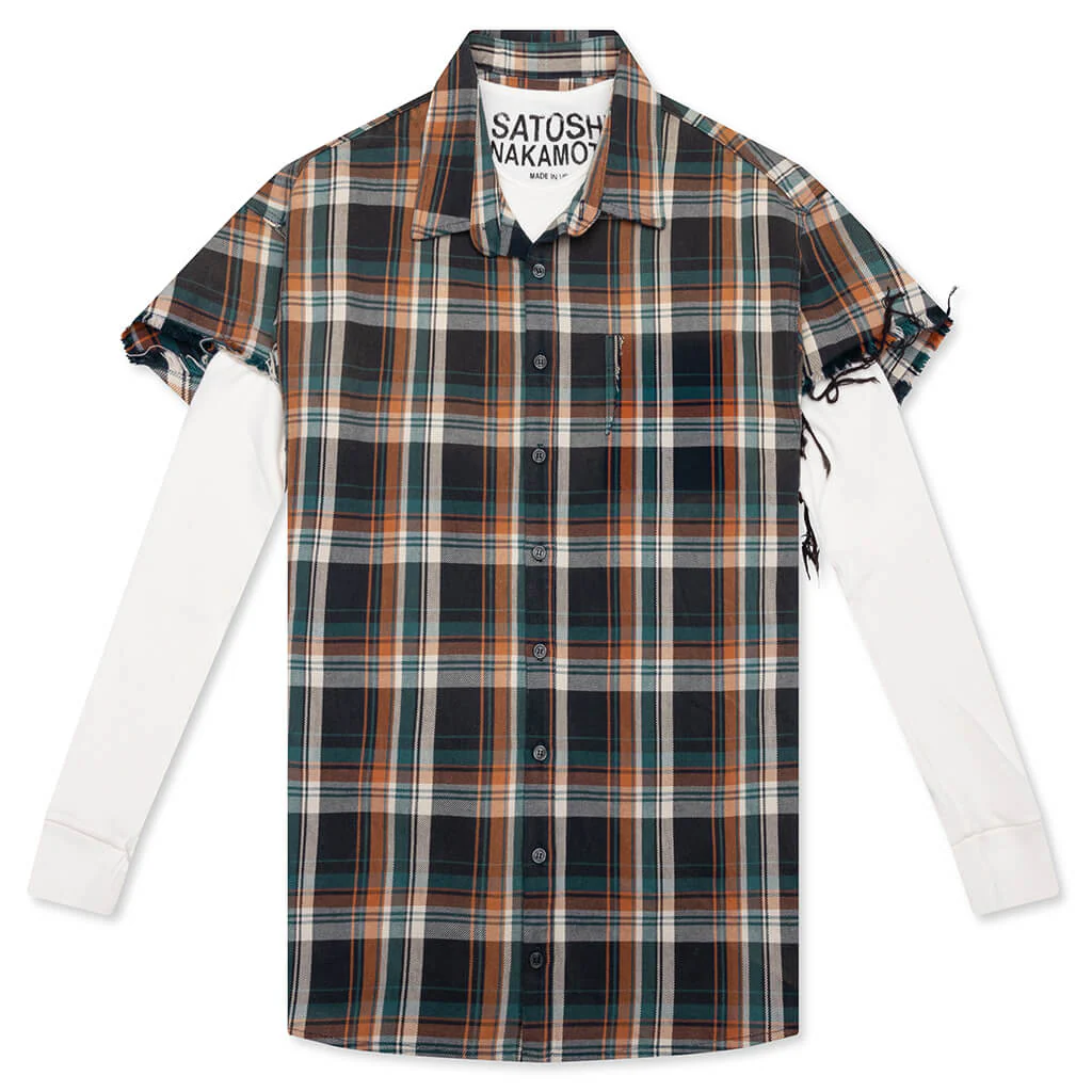 Bender Cut Off Flannel - Orange Plaid