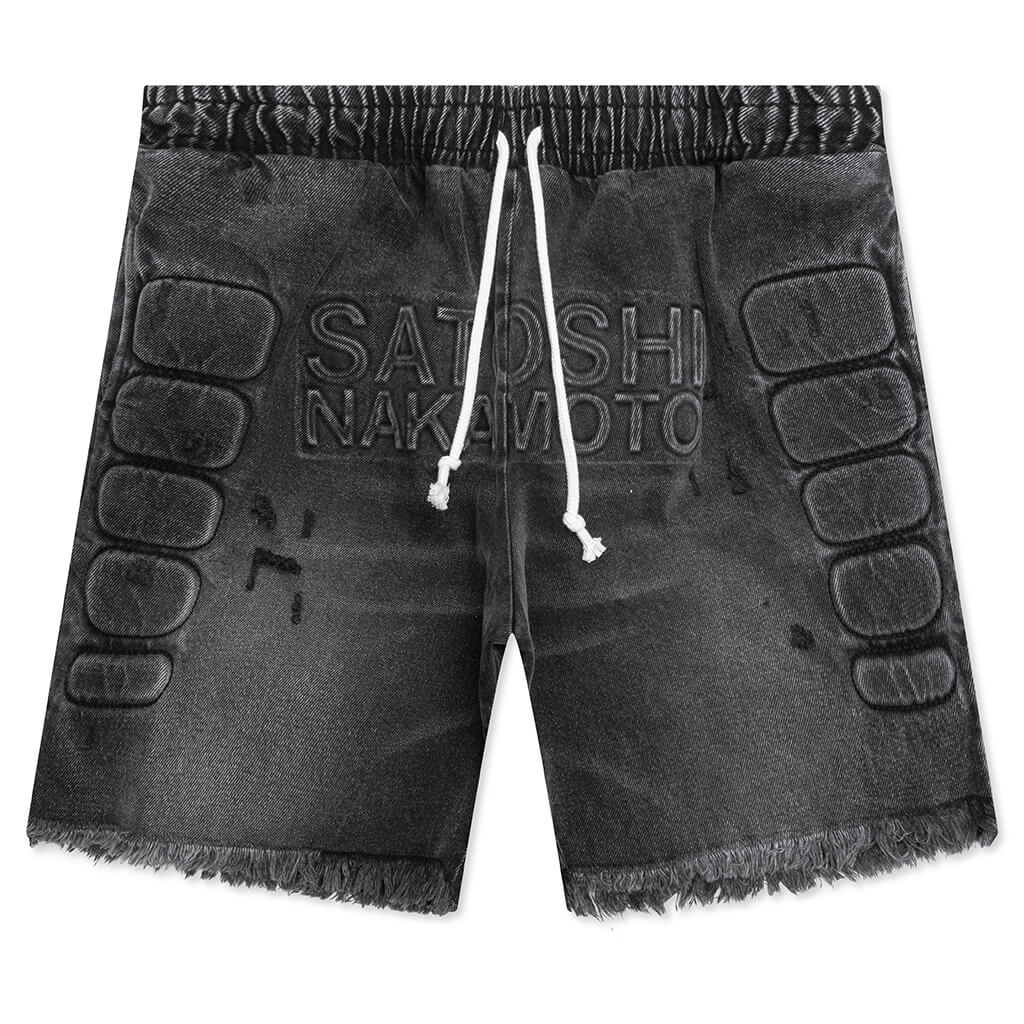 Denim Moto Short - Black Denim