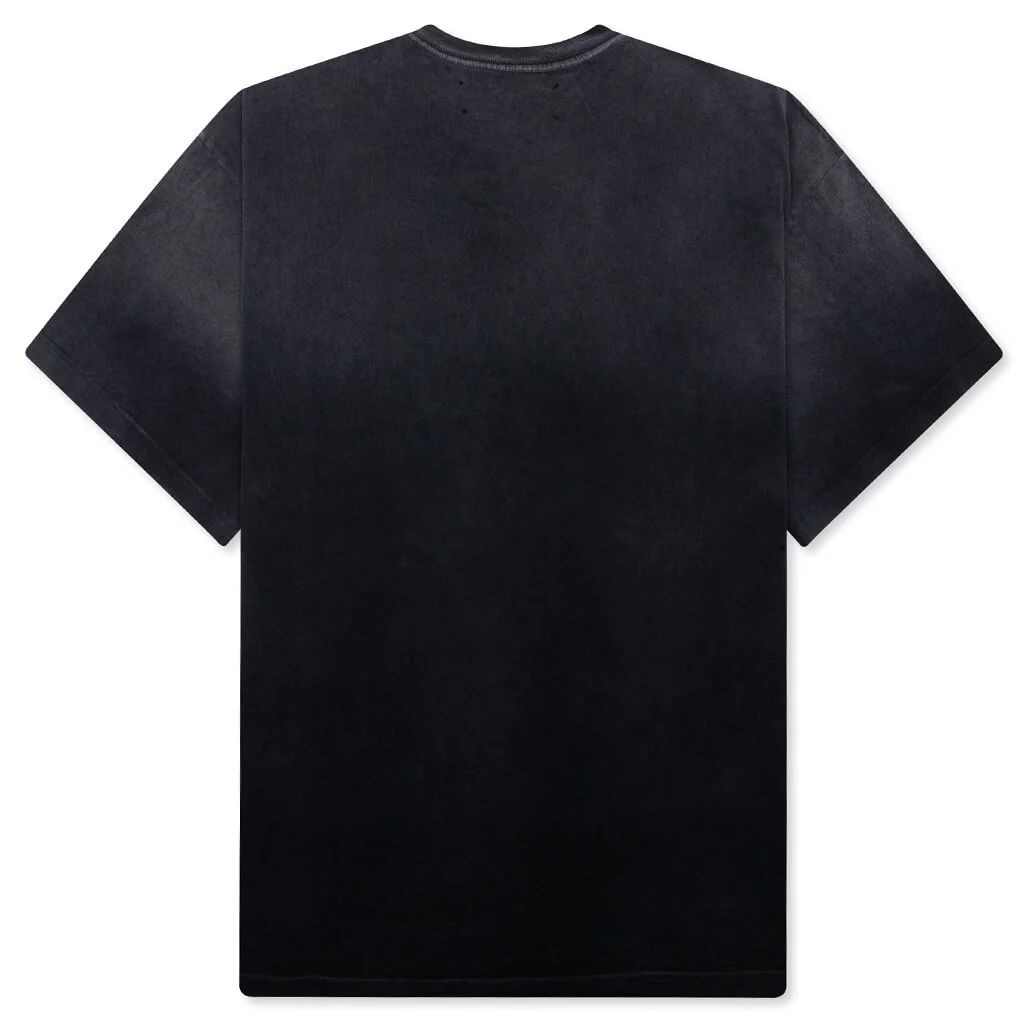 Pearl Studded Logo Tee - Washed Black - Image 2