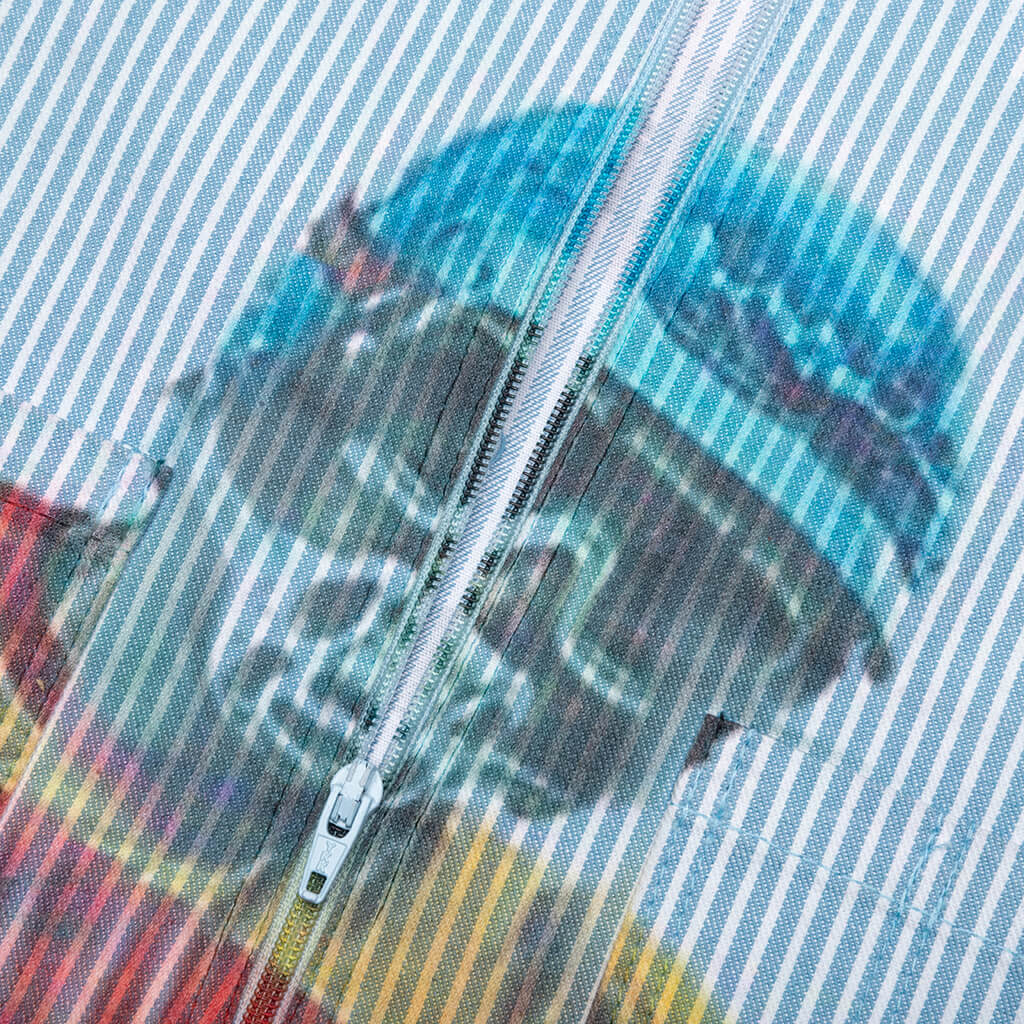Racer Oversized Workshirt - Blue Stripes - Image 4