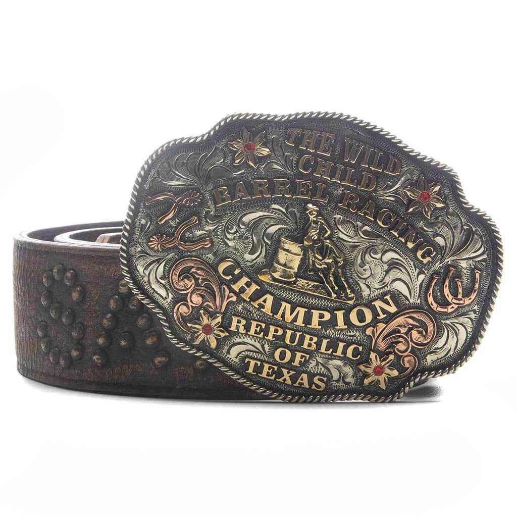 Racing Champion Studded Belt - Brown