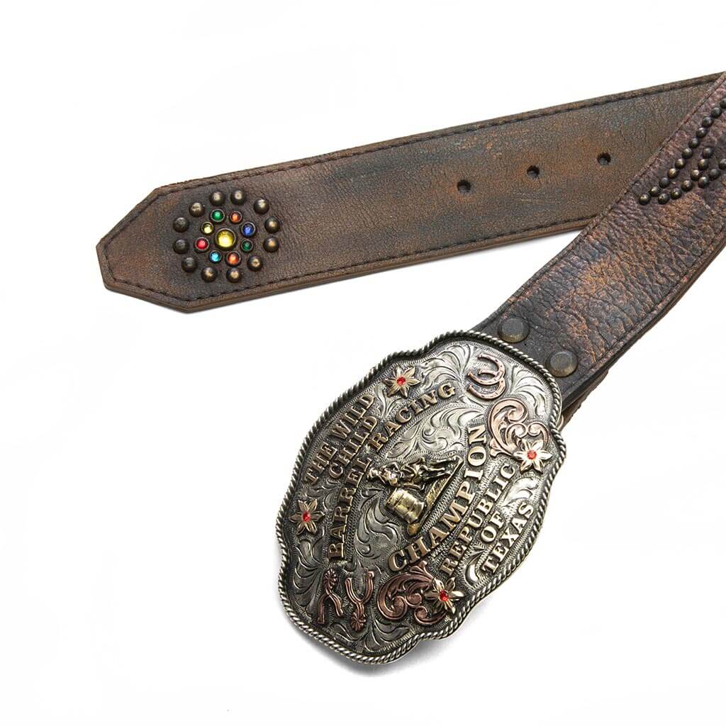 Racing Champion Studded Belt - Brown - Image 3