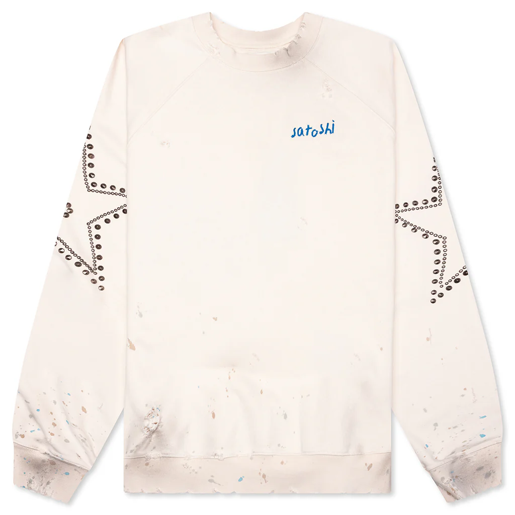 Star Studded Crewneck - Vintage White