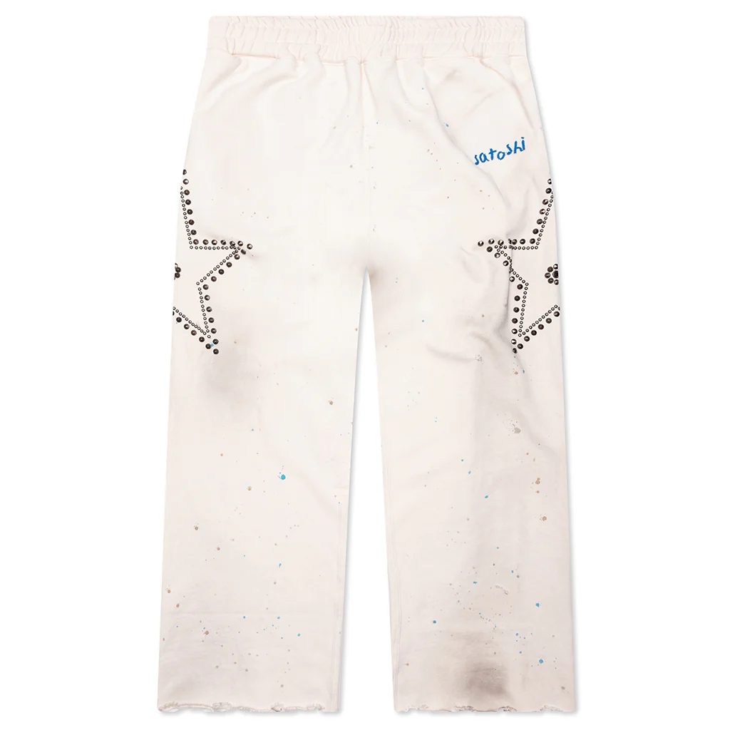Star Studded Sweatpant - White
