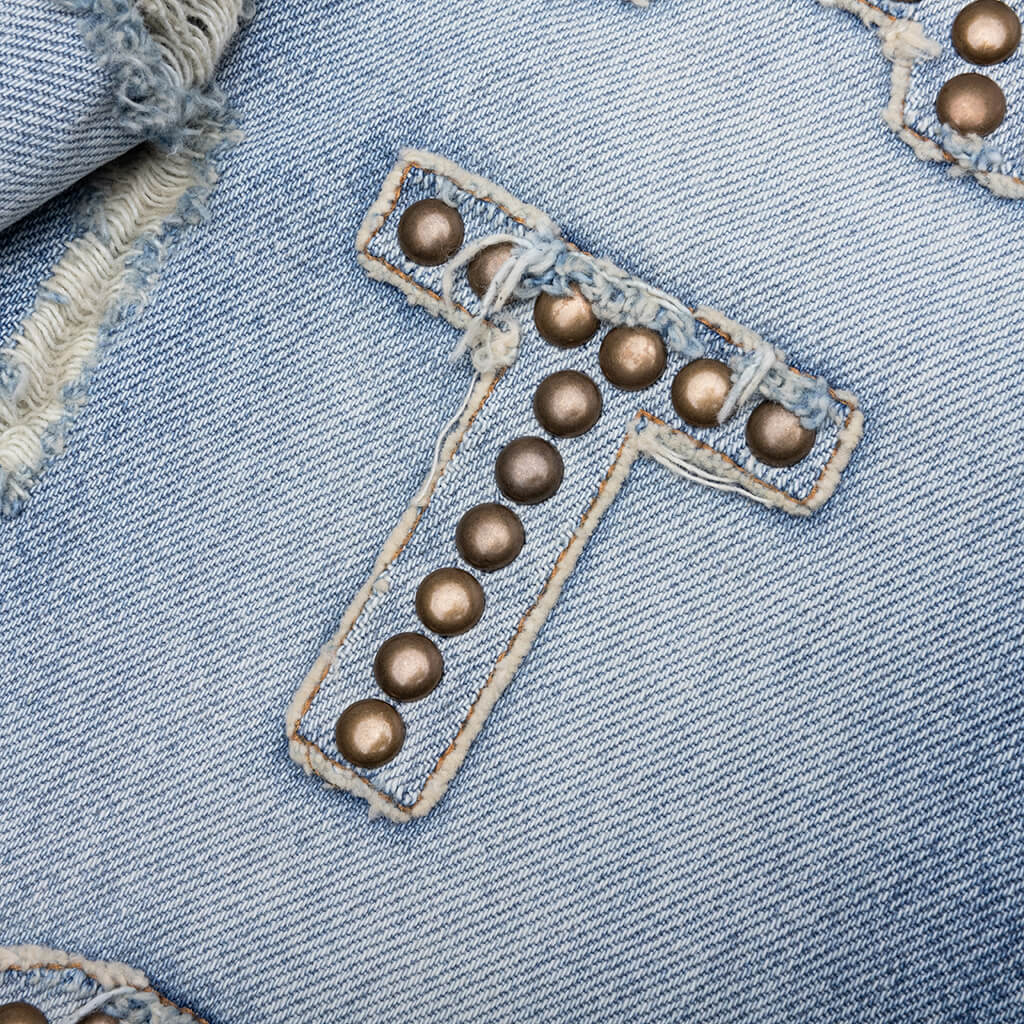Studded Cowboy Denim - Blue Denim - Image 4
