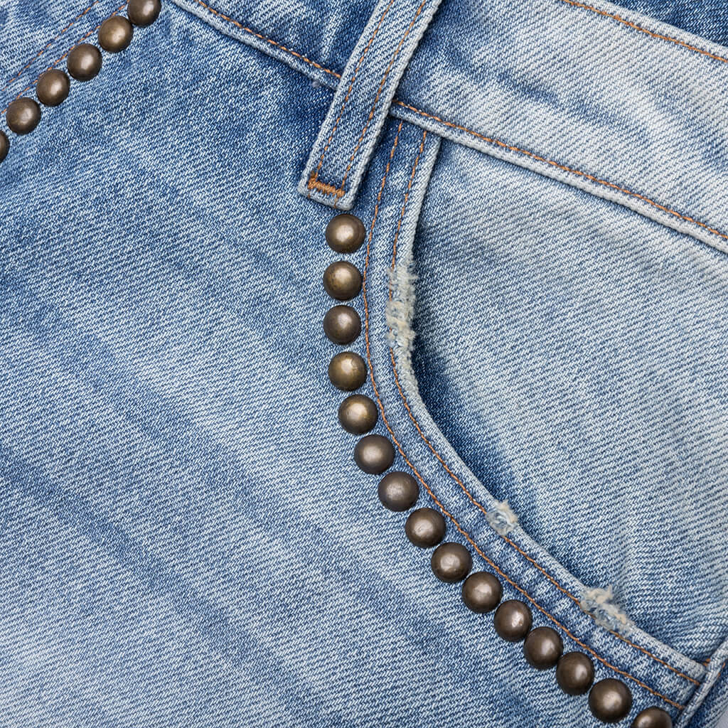 Studded Cowboy Denim - Blue Denim - Image 5