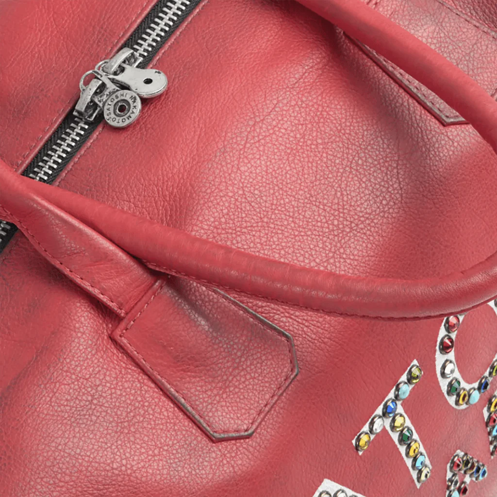 Studded Weekender Bag - Red - Image 4