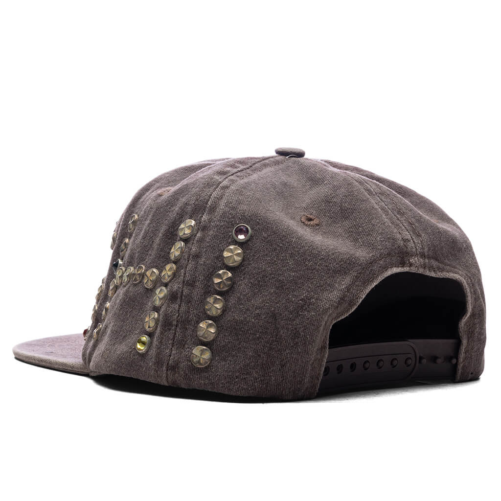 Studded Wrap Around Hat - Brown - Image 4