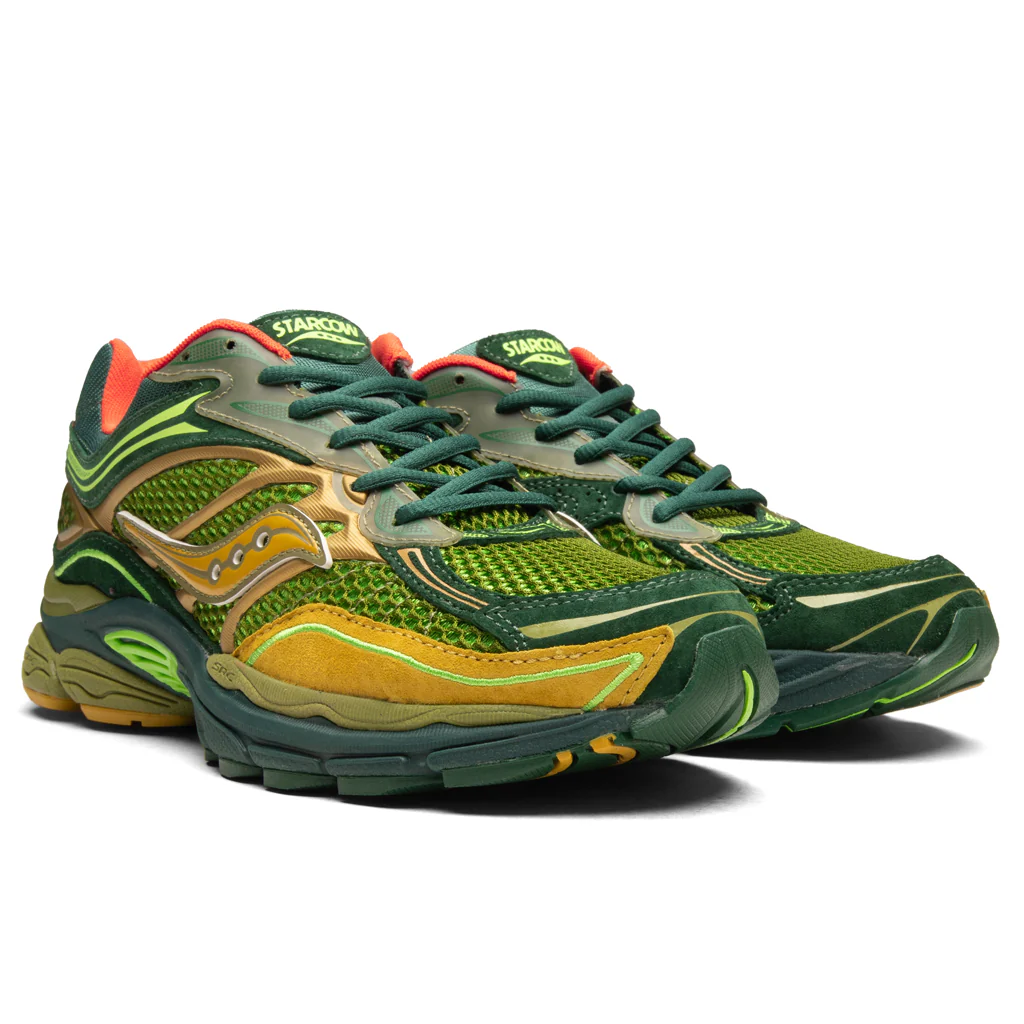 Saucony x Starcow Progrid Omni 9 - Green/Orange - Image 2