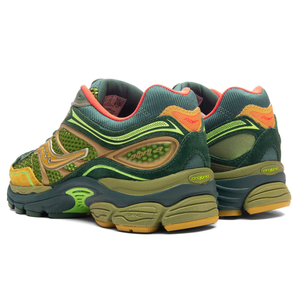 Saucony x Starcow Progrid Omni 9 - Green/Orange - Image 3