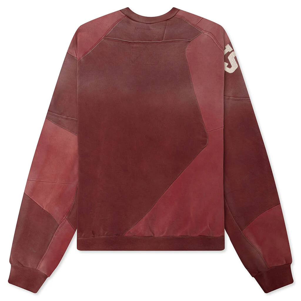 University Patchwork Crewneck - Red - Image 2