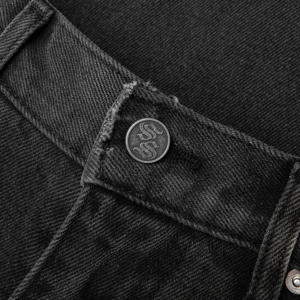 Studded Chopper Short - Washed Black - Image 3