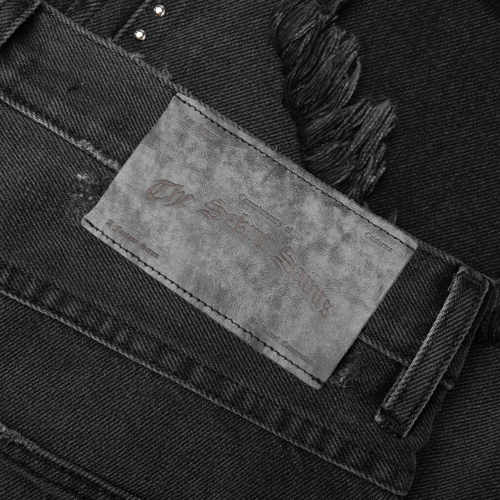 Studded Chopper Short - Washed Black - Image 6